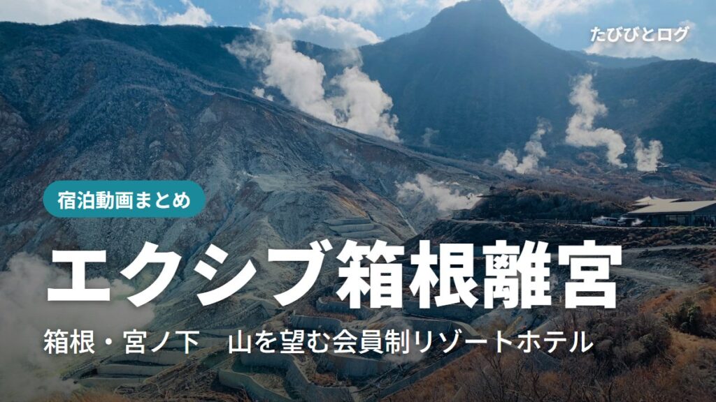 箱根・大涌谷の噴煙と山並み